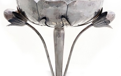 A Beautiful work of art Silver Bowl Standing on...