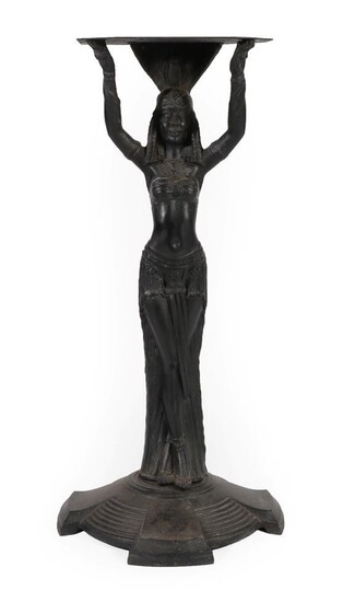 A Cast Iron Figural Stand, early 20th century, as an...