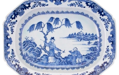 A Chinese Blue and White Export Porcelain Platter