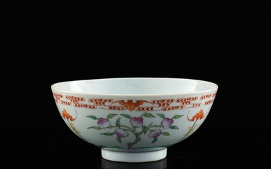 A Chinese famille rose 'Fu Shou' bowl, 19th century