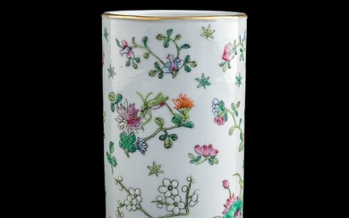 A Chinese famille rose 'insect' brush pot, 19th century