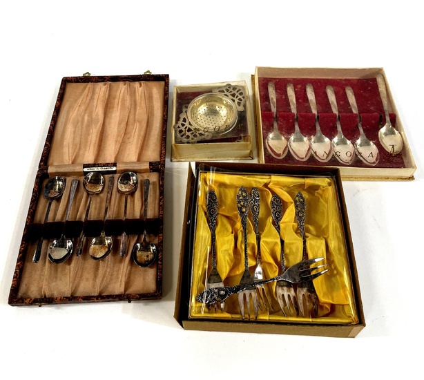 A Collection of Silver Plate including Demitasse Teaspoons
