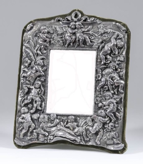 A Continental "Sterling" Silver Framed Rectangular Dressing Table Mirror,...