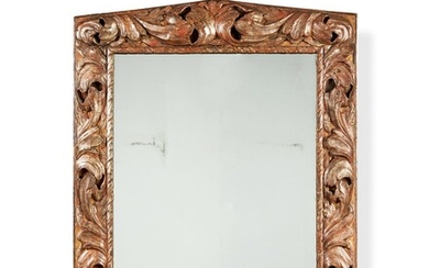 A Continental silvered wall mirror