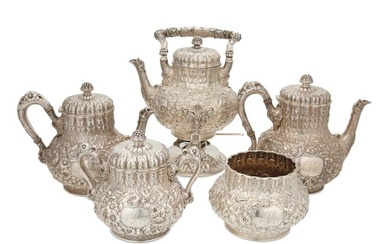 A Dominick and Haff sterling silver coffee and tea service