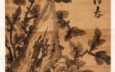 A EARLY 20TH CENTURY SCROLL PAINTING, depicting a