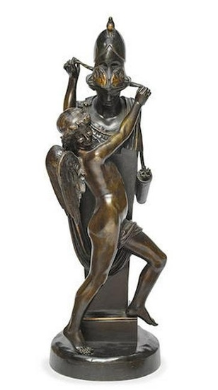 A FRENCH PATINATED BRONZE STATUE BY FELIX SANZEL