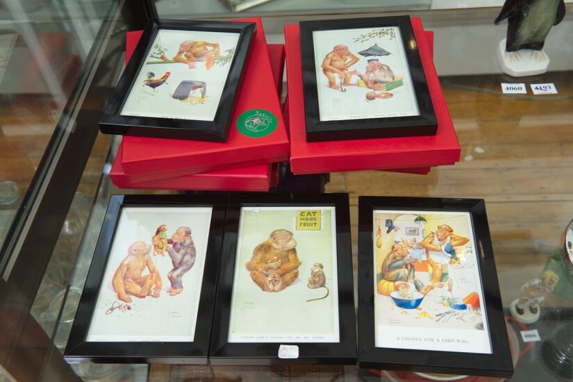 A GROUP OF SIX FRAMED LAWSON WOOD PRINTS, RETAILED BY FABRILE, WITH ORIGINAL BOXES, LEONARD JOEL LOCAL DELIVERY SIZE: SMALL