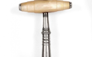 A George III Silver and Mother-of-Pearl Corkscrew, Maker's Mark IT...