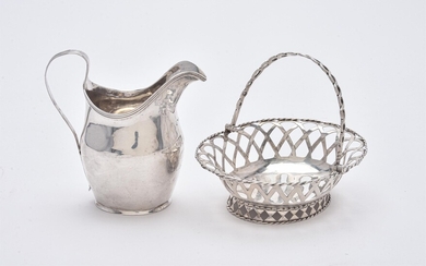 A George III silver oval sweet basket