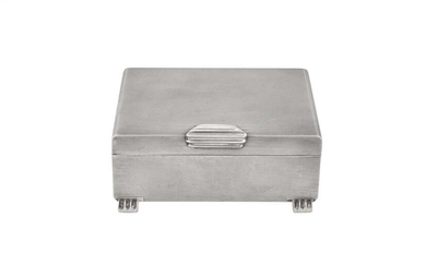 A George VI Art Deco sterling silver cigarette box, Birmingham 1947 by W D Pritchard