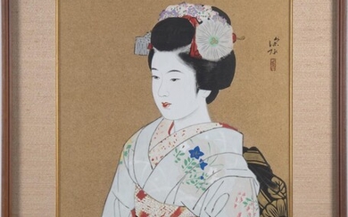 A JAPANESE PAINTING OF A BIJIN 20TH CENTURY, CIRCA 1960S