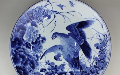 A Japanese blue and white porcelain charger