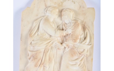 A LARGE 19TH CENTURY CONTINENTAL CARVED MARBLE RELIEF PANEL ...