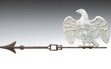 A LIGHTNING ROD WEATHER VANE WITH EAGLE CIRCA 1900