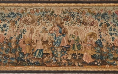 A Louis XIV Petit-Point Needlework Panel, Possibly German, Late 17th Century