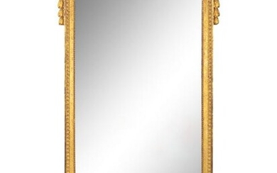 A Louis XVI Giltwood Mirror Height 63 x width 33