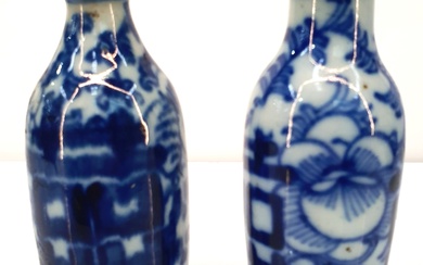 A PAIR OF 19TH CENTURY CHINESE BLUE AND WHITE BOTTLES