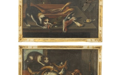 A PAIR OF LATE 17TH CENTURY CONTINENTAL STILL LIFE OILS ON C...