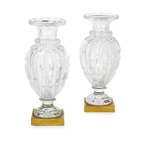 A PAIR OF LATE 19TH CENTURY FRENCH BACCARAT CRYSTAL CUT BALU...