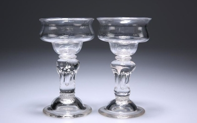 A PAIR OF MID-18TH CENTURY SWEETMEAT GLASSES, each with