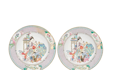 A PAIR OF RUBY-BACK FAMILLE ROSE DISHES Yongzheng