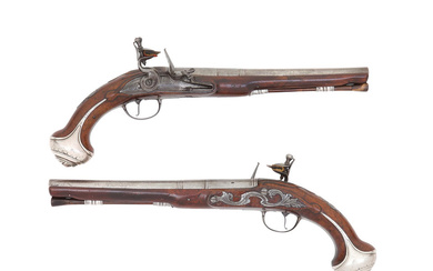 A Pair Of 16-Bore Flintlock Holster Pistols By Rob.t Harvey...