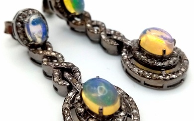 A Pair of Art Deco Style Opal and...