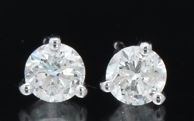 A Pair of Diamond Stud Earrings