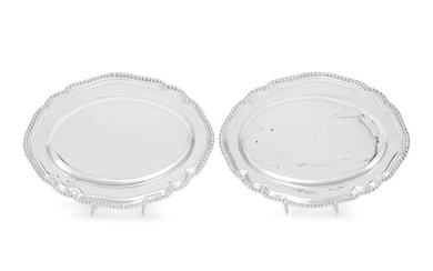 A Pair of George III Silver Meat Platters
