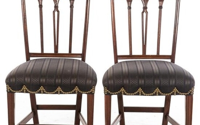 A Pair of Sheraton Mahogany Side Chairs