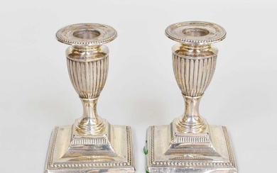 A Pair of Victorian Silver Candlesticks, by Charles Boyton, London,...