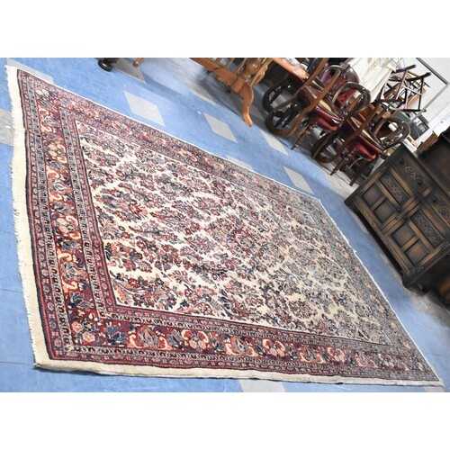A Persian Hand Made Kirman Carpet, 304 x 201cms