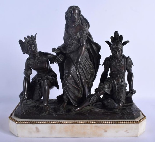 A RARE 19TH CENTURY FRENCH BRONZE GROUP modelled as a