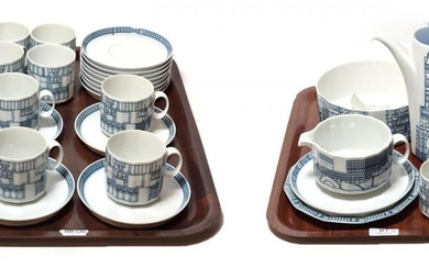 A Rosenthal 'Palladio' coffee set, designed by Eduardo Paolozzi with...