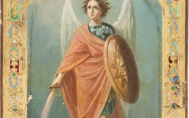 A SMALL ICON SHOWING THE ARCHANGEL MICHAEL Russian