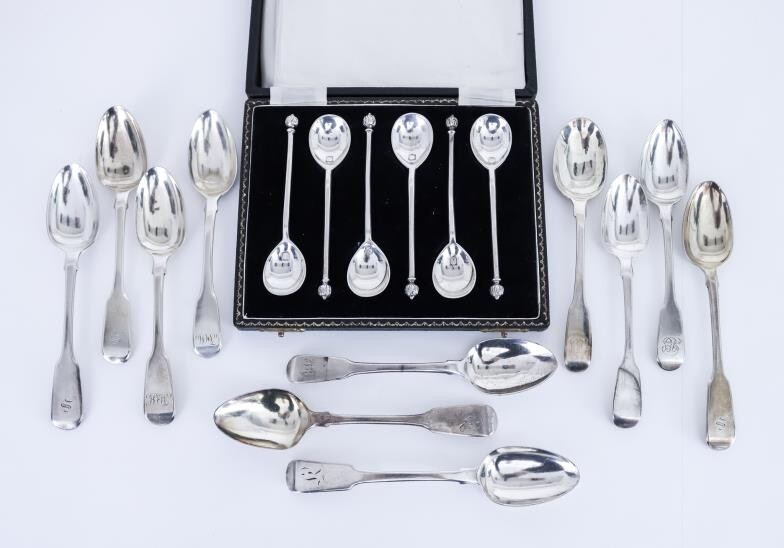 A Set of Six Elizabeth II Silver Coffee Spoons...