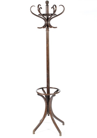 A Thonet-style stained bentwood hall stand, early 20th century