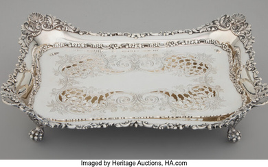 A Tiffany & Co. Silver Asparagus Tray with Reticulated Mazarin (1892-1902)