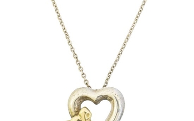 A Tiffany & Co. silver and gold heart pendant