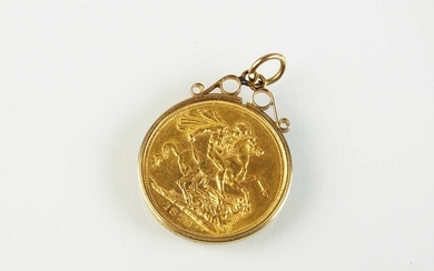 A Victoria young head sovereign pendant