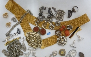 A box of costume jewellery including filigree work, items ma...