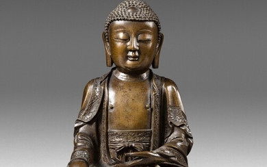 A bronze figure of seated Buddha Ming dynasty, 17th century | 明十七世紀 銅佛坐像