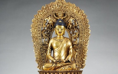 A bronze gilt Shakyamuni Buddha