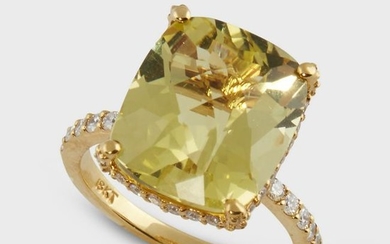 A citrine, diamond, and eighteen karat gold ring