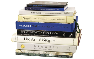 A collection books and catalogues on watches