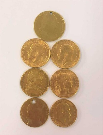 A collection of gold coins