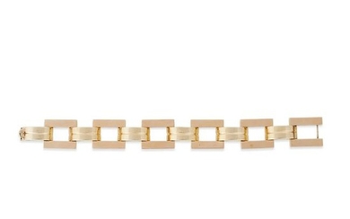 A fourteen karat rose and yellow gold bracelet