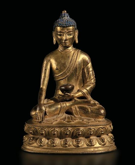 A gilt bronze Buddha, China, Ming Dynasty, 1600s