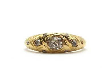 A gold diamond ring